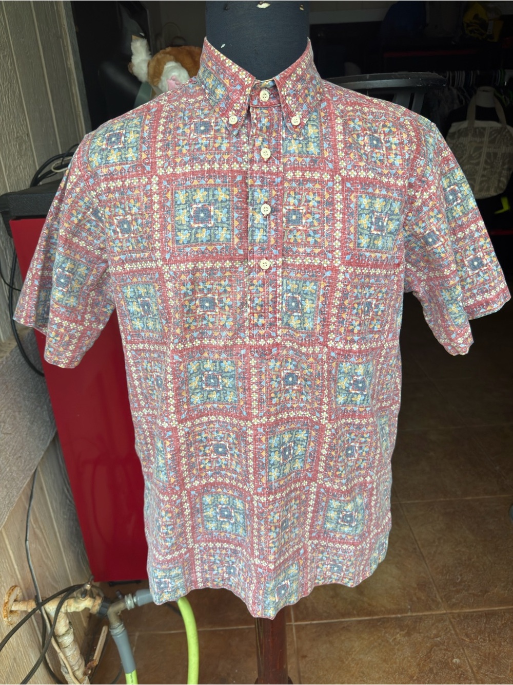 PreOwned Reyn Spooner Hawaiian Print Multicolored Pullover Men's Medium